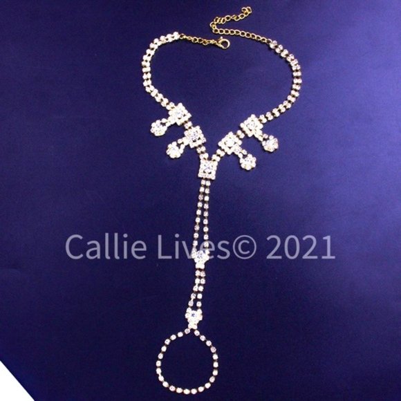 LAST ONE Callie Palace Queen: Rhinestone Toe and Ankle Jewelry - Picture 5 of 17